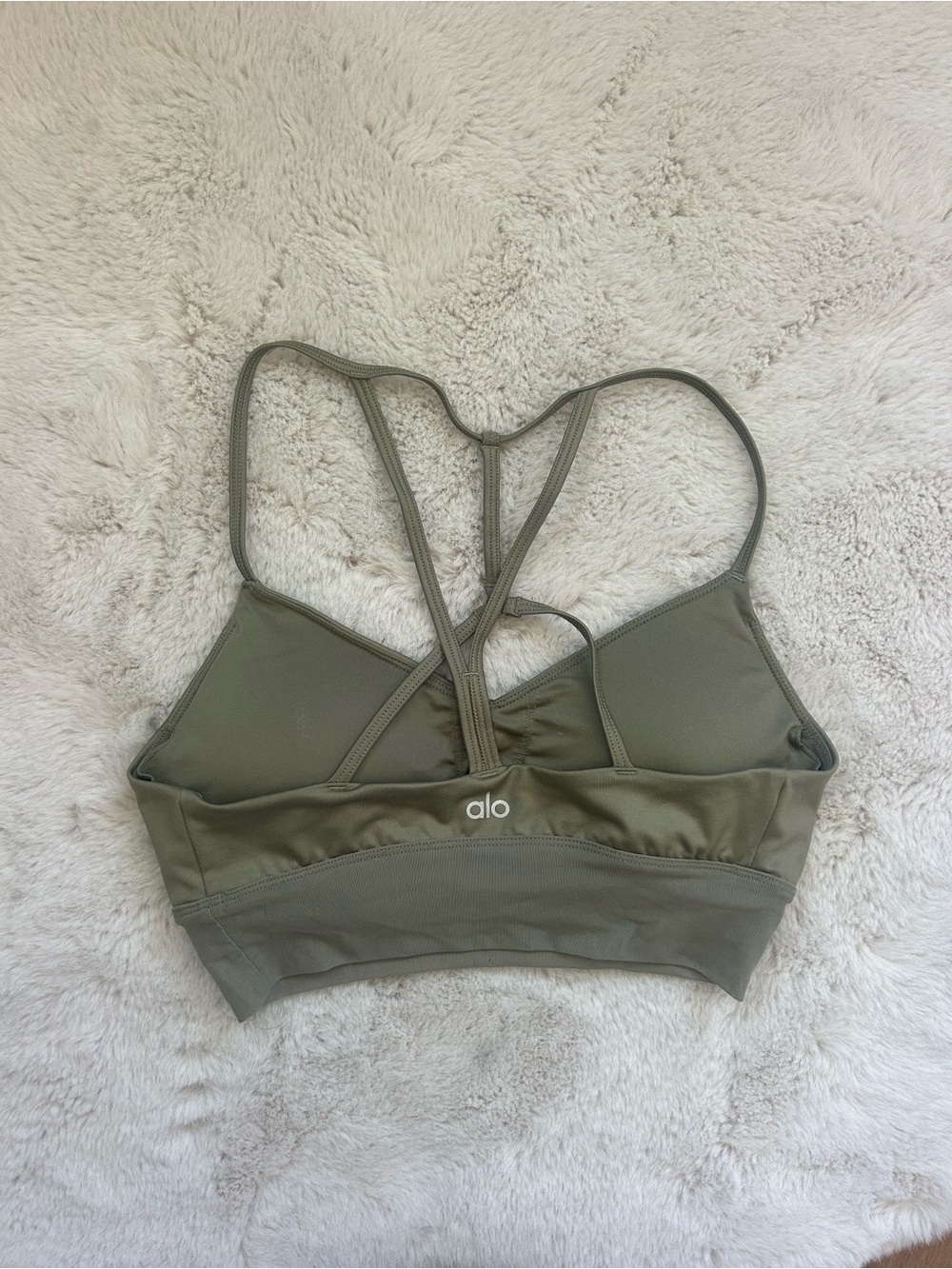 ALO Yoga Olive Green Strappy Back Sports Bra size small